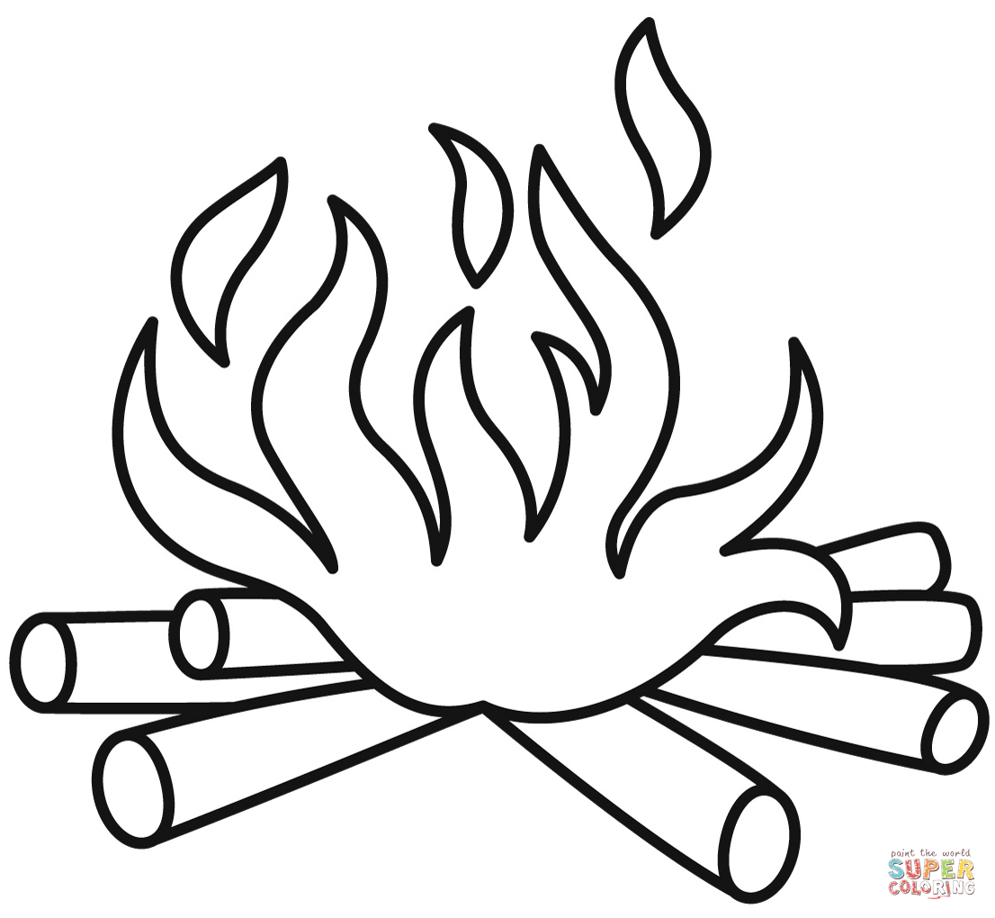 Campfire coloring page free printable coloring pages