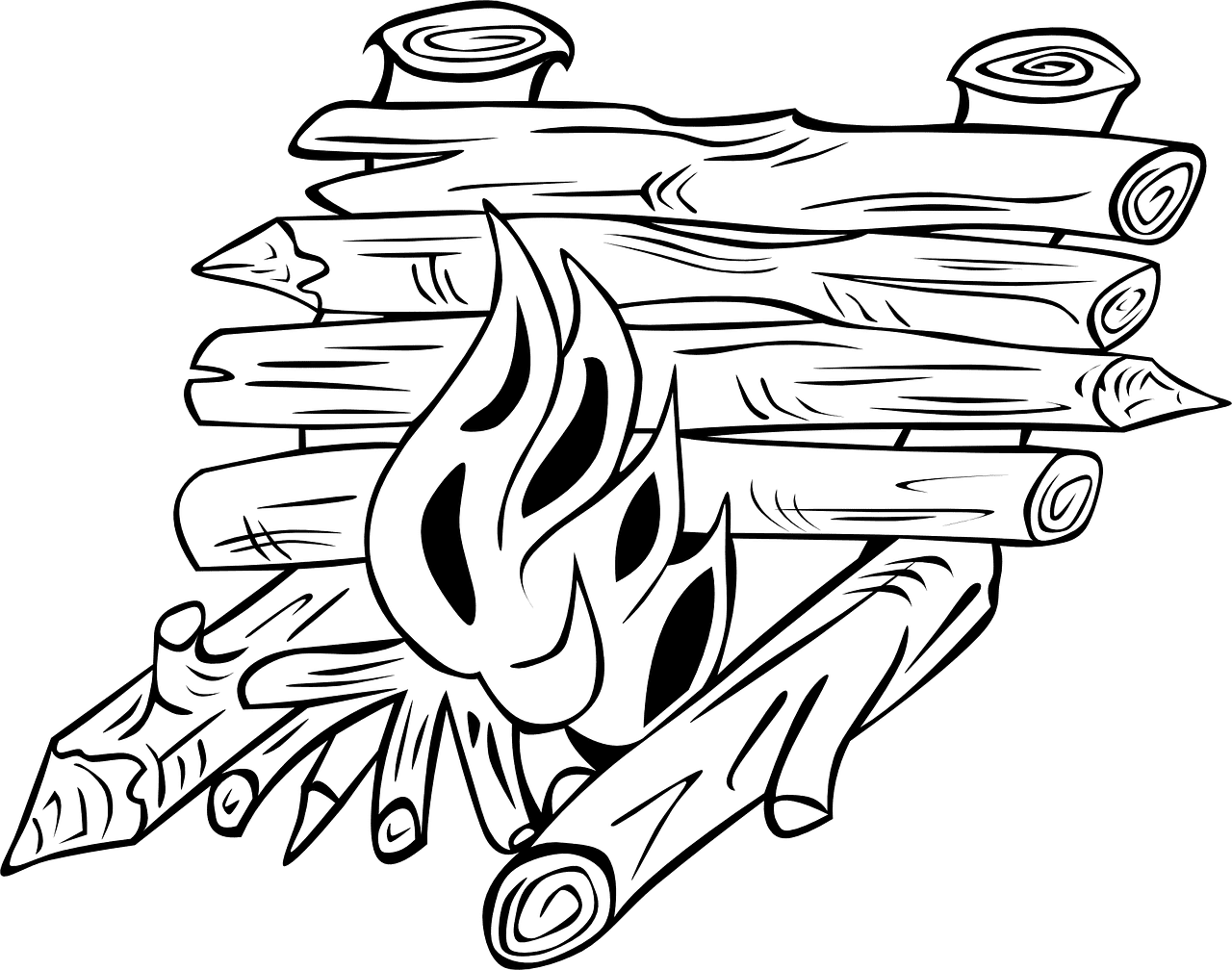 Campfires camp cooking coloring page