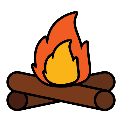 Campfire generic outline color icon