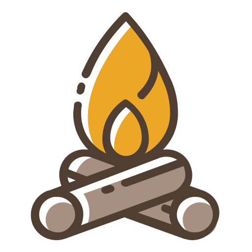 Campfire generic outline color icon