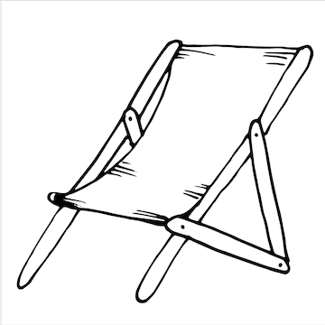 Premium vector camping folding chair camping folding chair with backrest travel portable