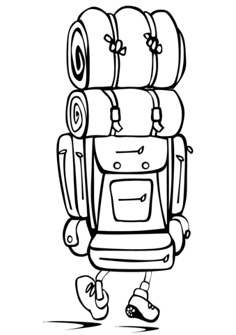 Camping backpack coloring page free printable coloring pages