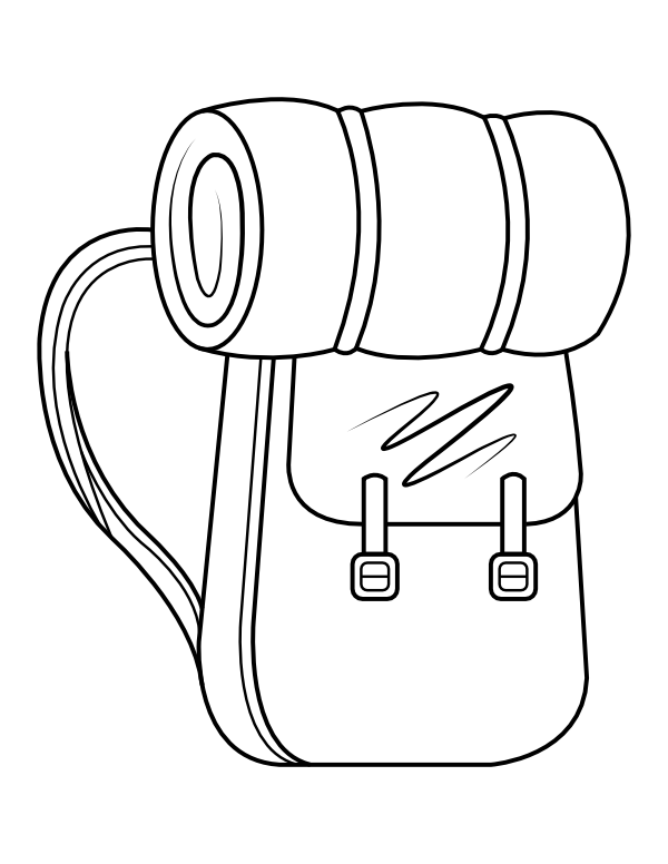 Printable camping backpack coloring page camping coloring pages camping drawing coloring pages