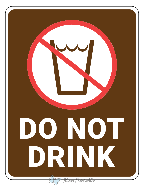 Printable do not drink campground sign