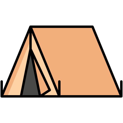 Camping tent generic hand drawn color icon