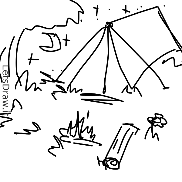 How to draw tent jjbtwjpng