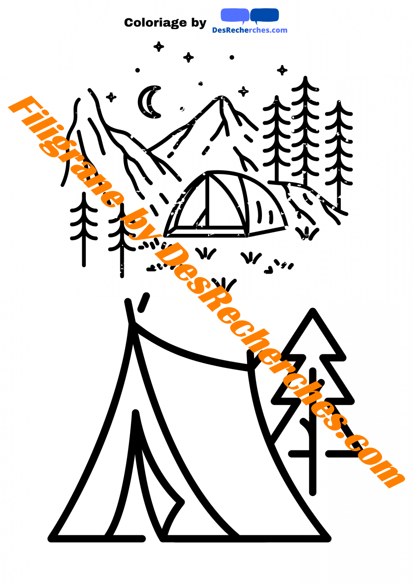 Coloriage camping