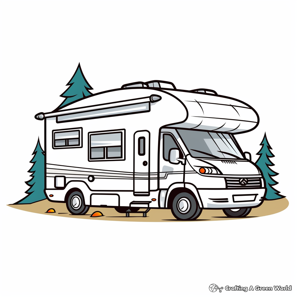 Camper rv coloring pages