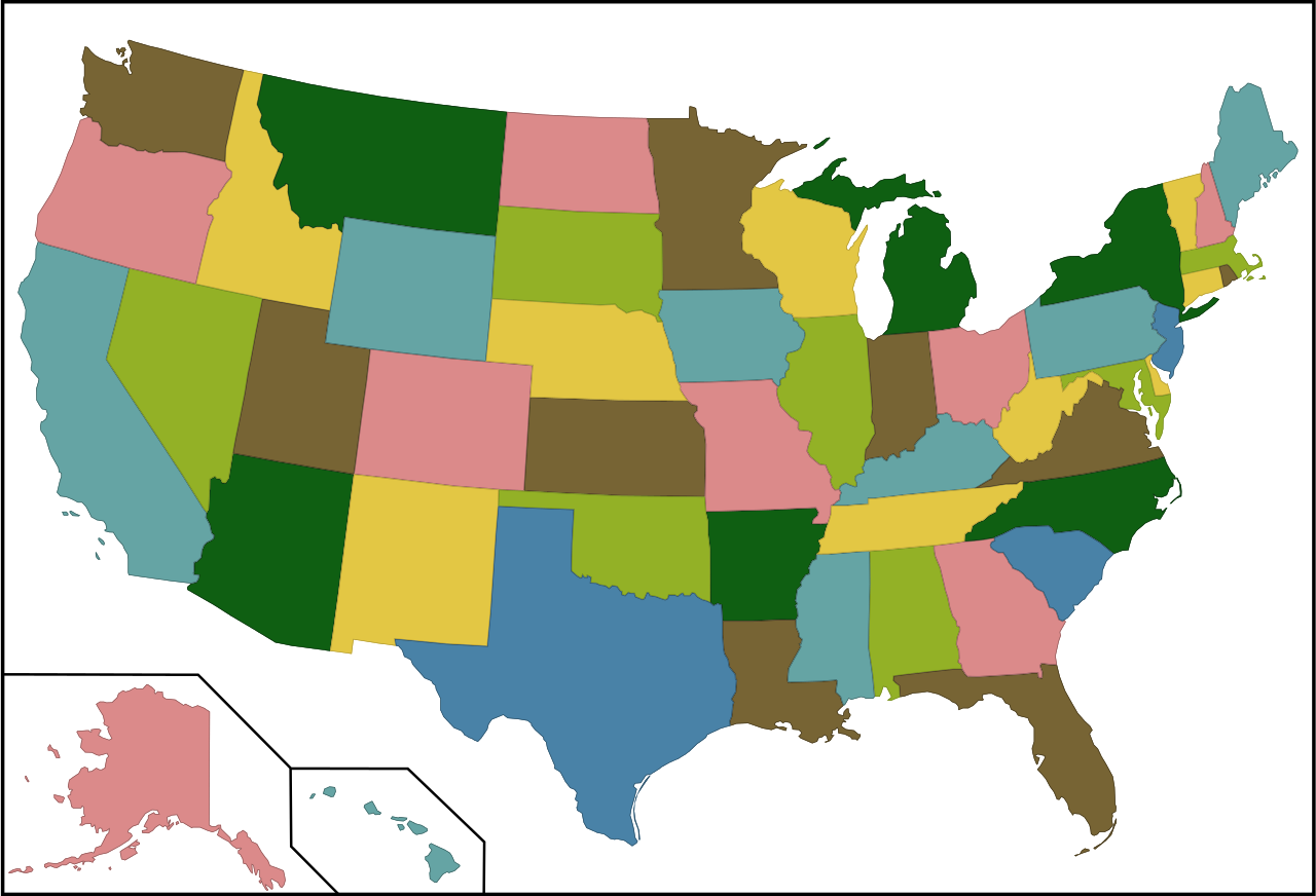 Filecolor us map with borderssvg