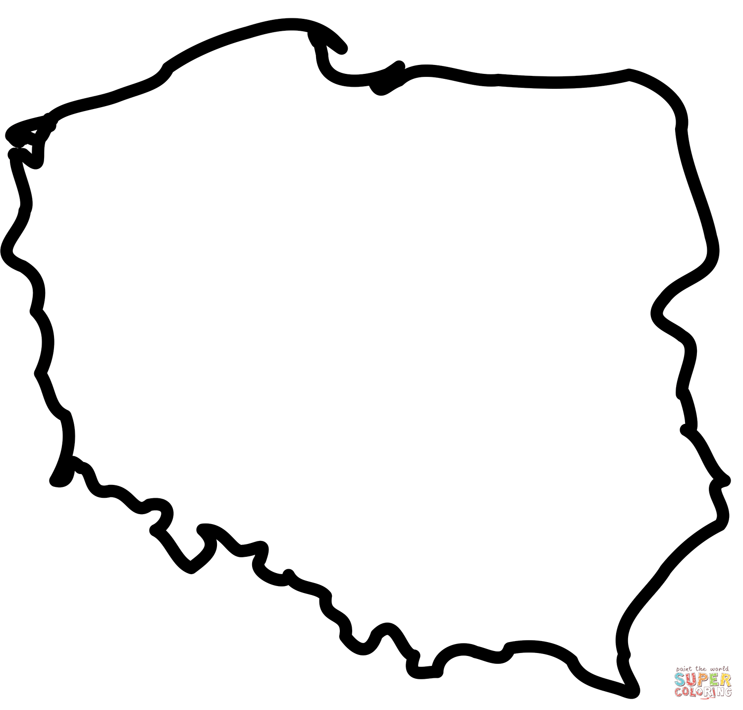 Polska map coloring page free printable coloring pages