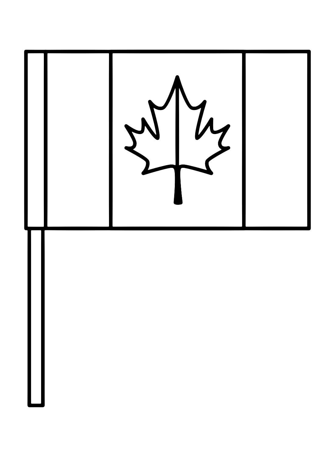 Canadian flag celebration day coloring page