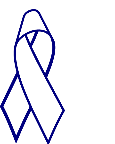 Blue outline cancer ribbon clip art at