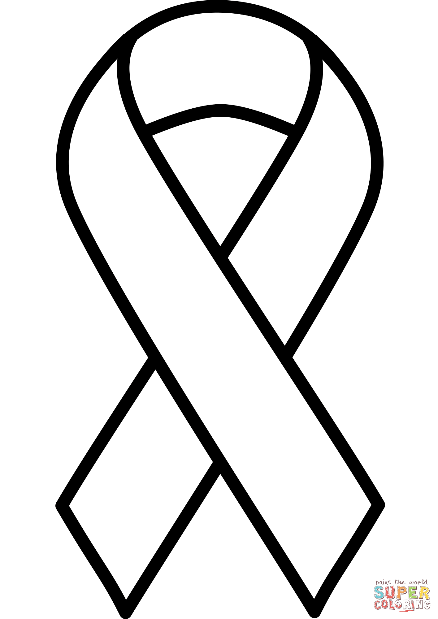 Cancer ribbon coloring page free printable coloring pages