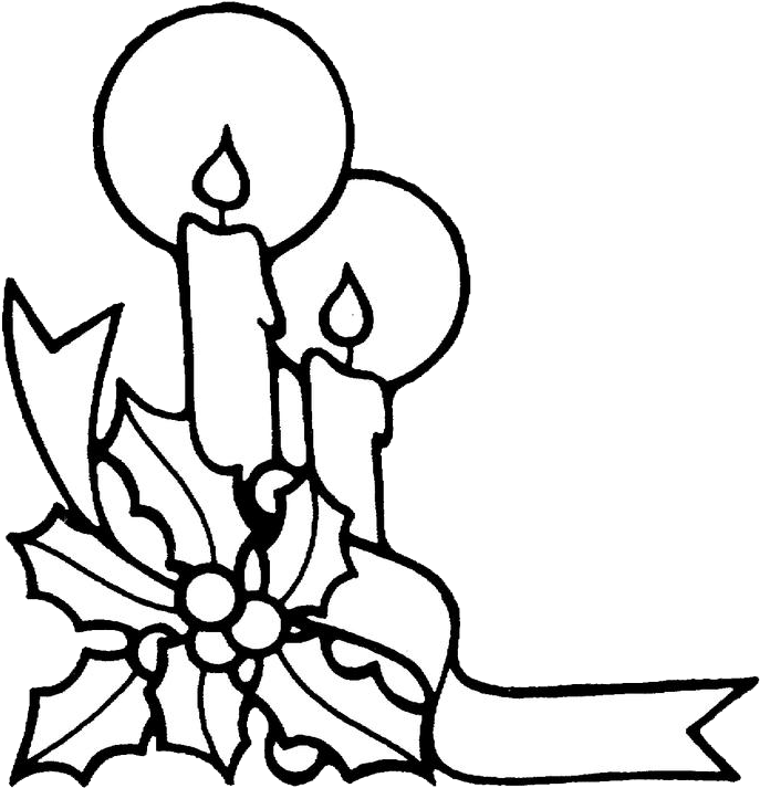 Christmas candles coloring pages