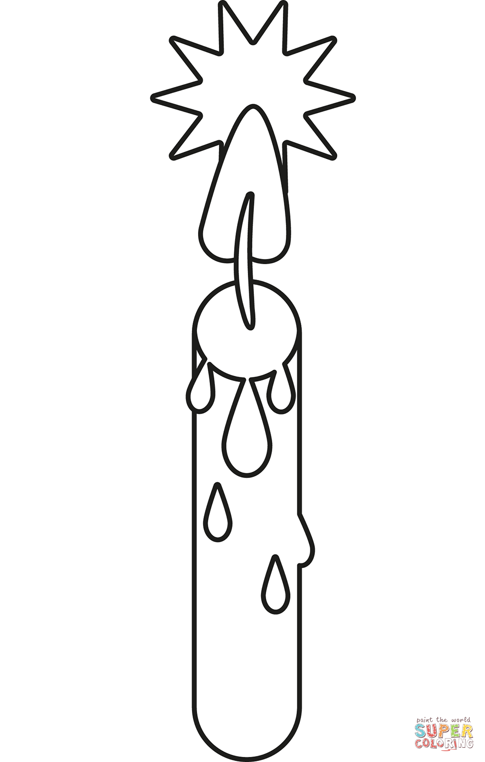 Candle coloring page free printable coloring pages