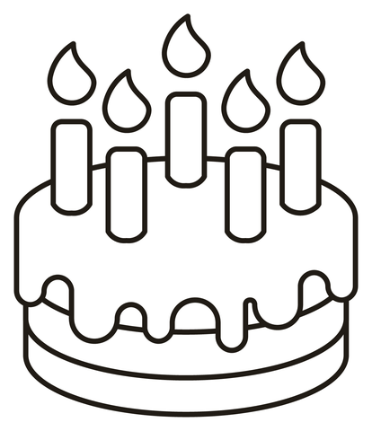 Birthday cake coloring page free printable coloring pages