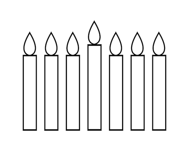 Premium vector simple minimalist outline lineal icon of kwanzaa seven candles mishumaa sabaa vector illustration