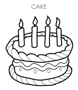 Cake and birthday cake coloring pages playing learning