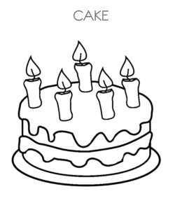 Cake and birthday cake coloring pages playing learning