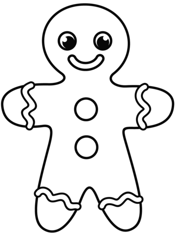 Gingerbread man coloring page free printable coloring pages