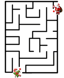 Santa candy cane maze turtle diary worksheet