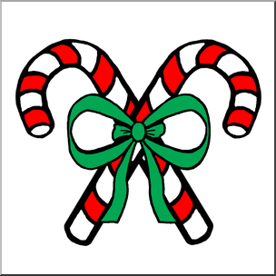 Clip art candy canes and bow color i