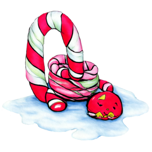 Download festive candy cane on snow png online