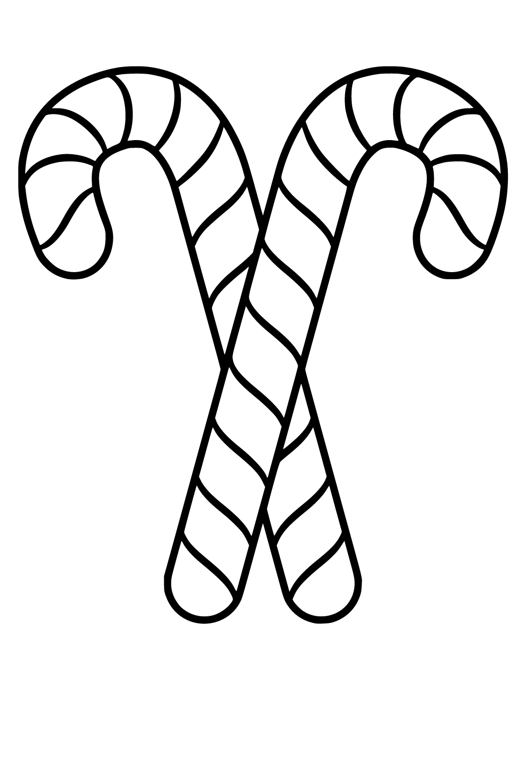 Free printable candy cane pair coloring page for adults and kids