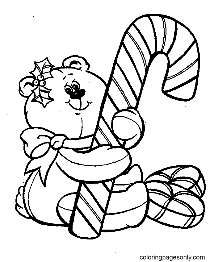 Christmas candy cane coloring pages printable for free download