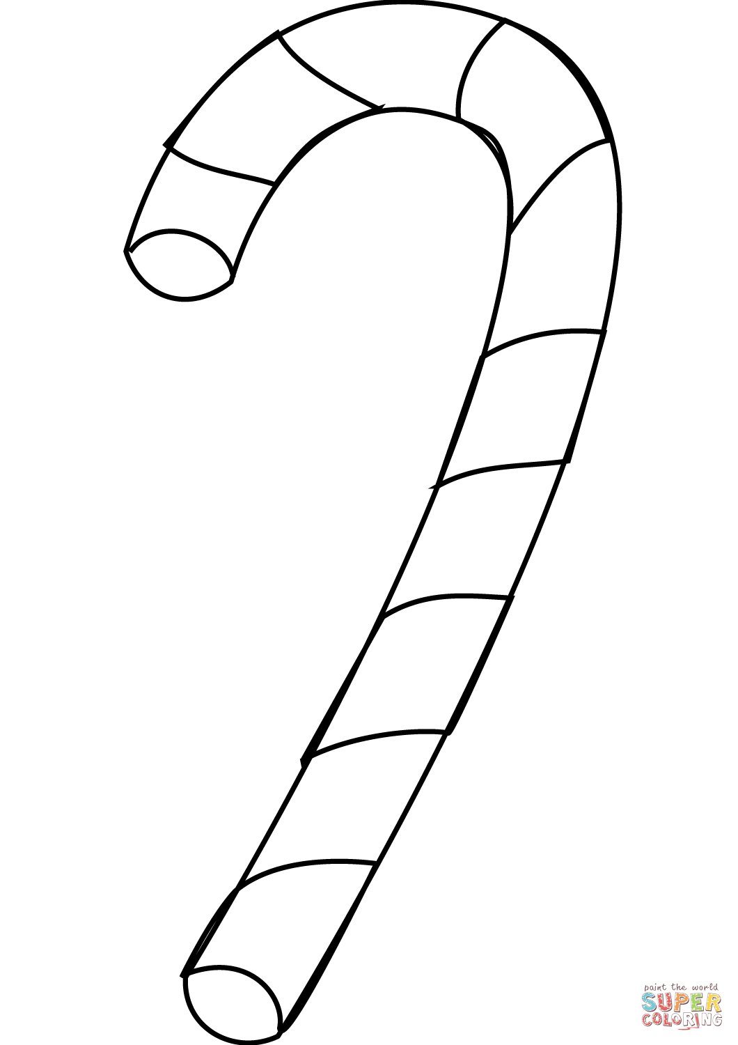 Simple candy cane coloring page free printable coloring pages