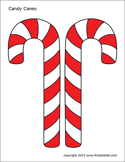 Candy canes free printable templates coloring pages