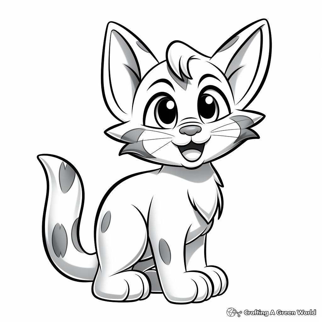 Cat cartoon coloring pages