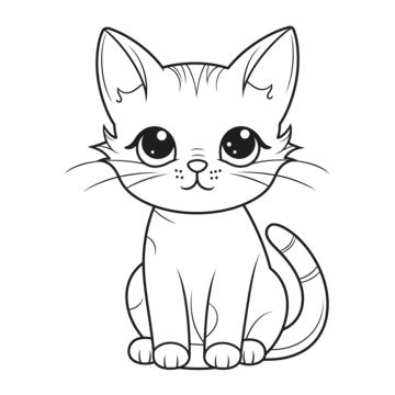 Cute cat outline png transparent images free download vector files