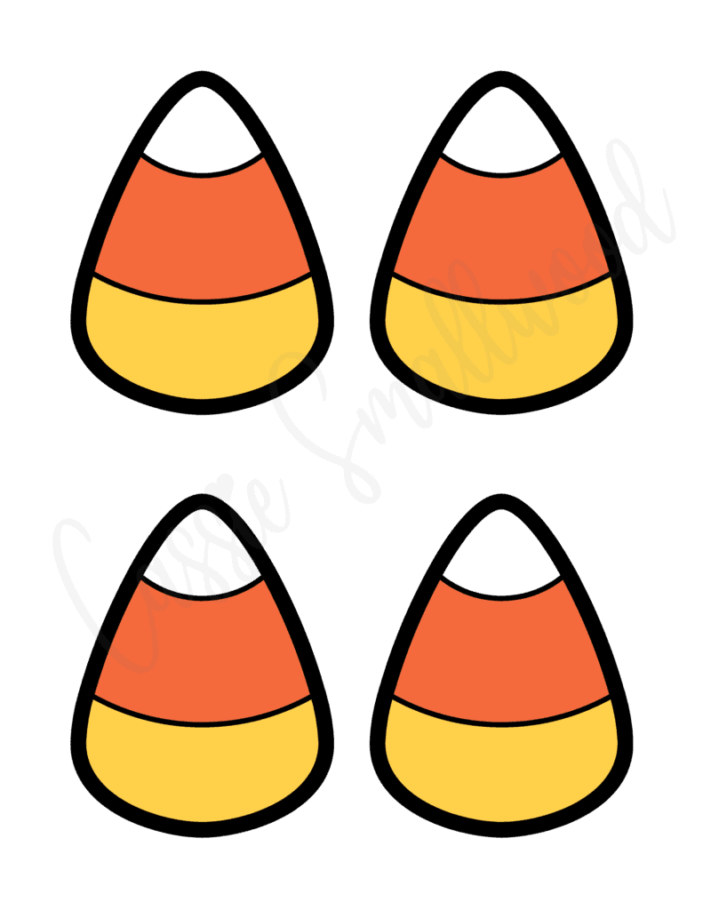 Cute candy corn templates black and white color