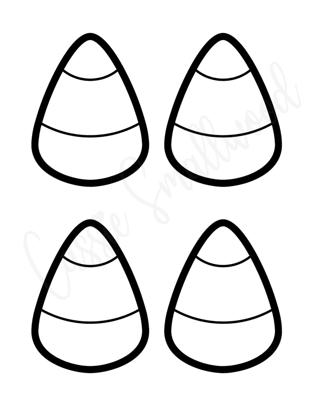 Cute candy corn templates black and white color