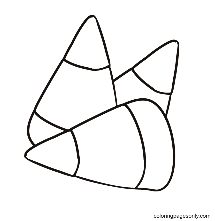 Candy corn coloring page