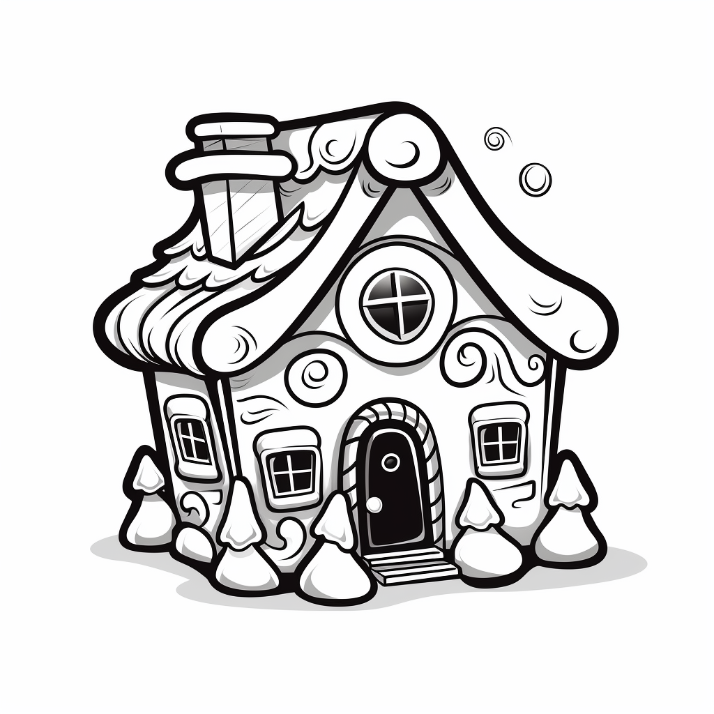 Gingerbread house coloring pages