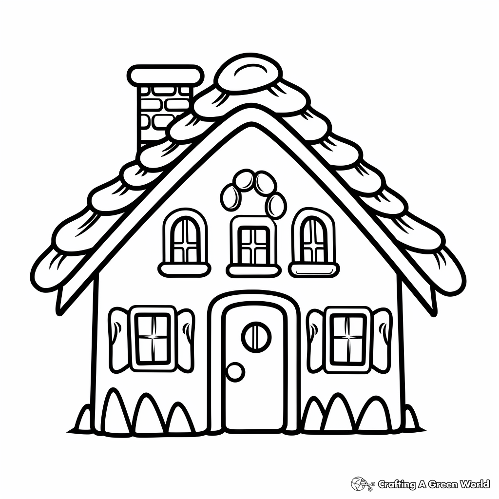 Gingerbread house coloring pages