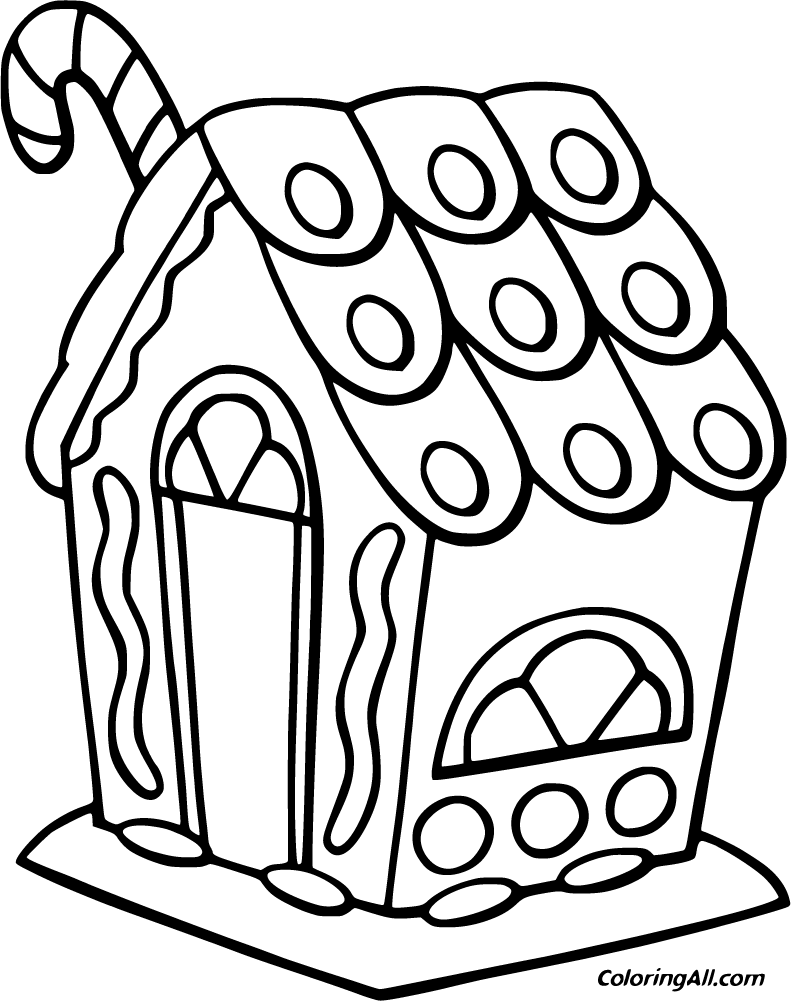 Gingerbread house coloring pages