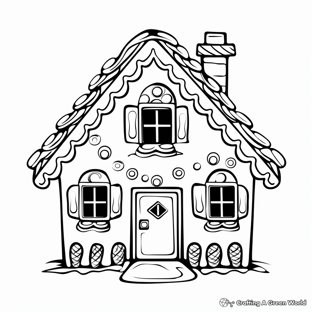 Gingerbread house coloring pages