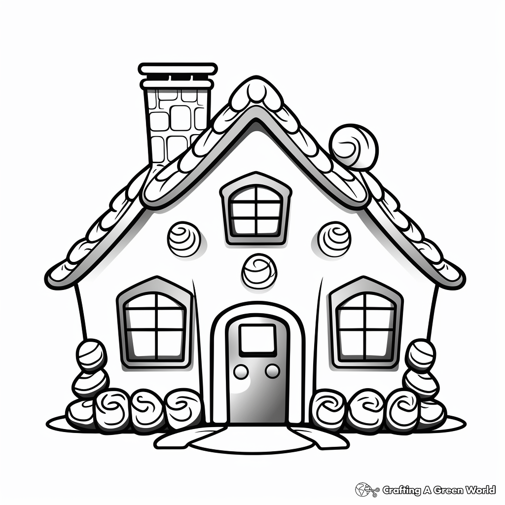 Gingerbread house coloring pages