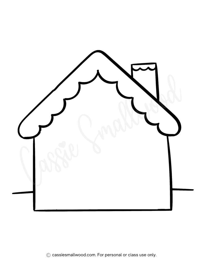 The cutest gingerbread house coloring pages