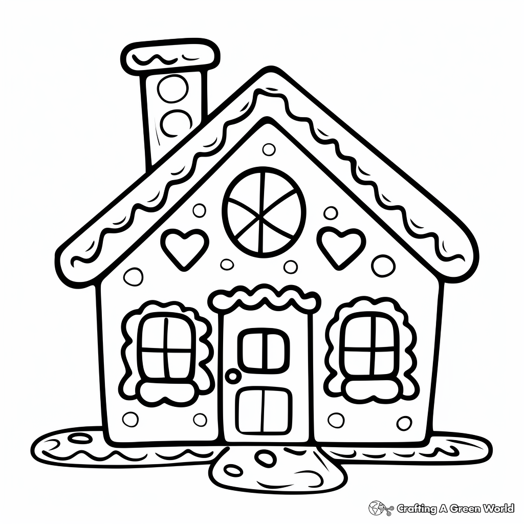 Gingerbread house coloring pages