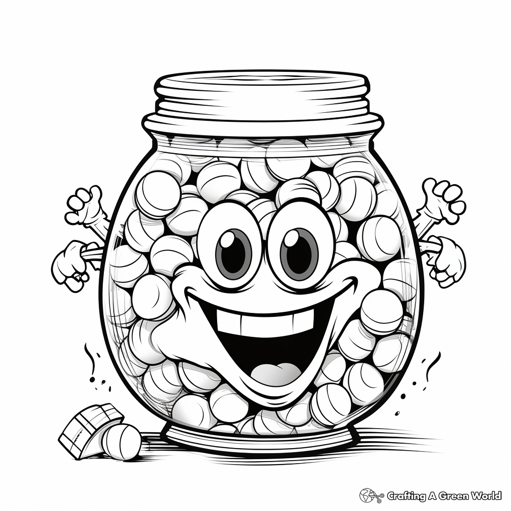 Candy jar coloring pages