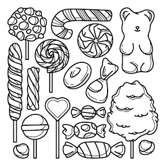 Candy coloring vectors illustrations for free download