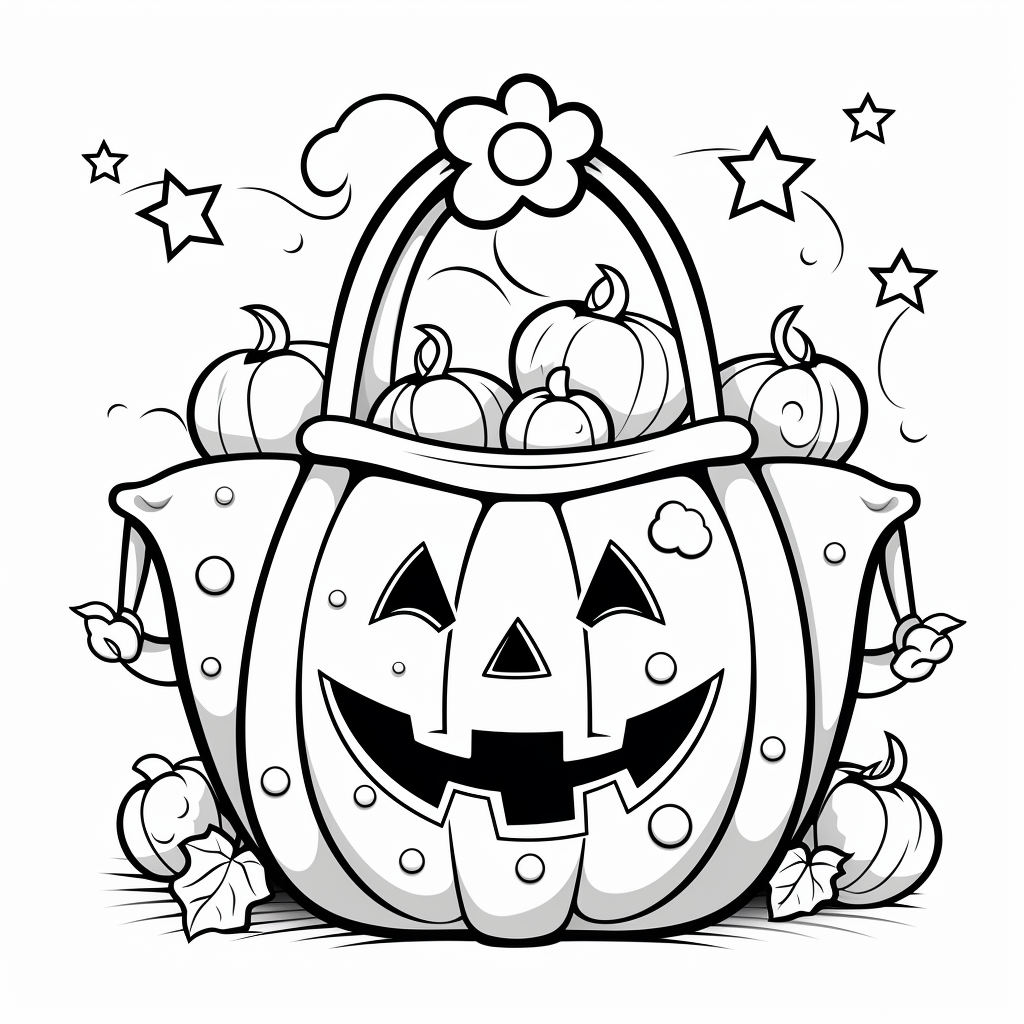 Halloween candy pumpkin bag by coloringcorner on