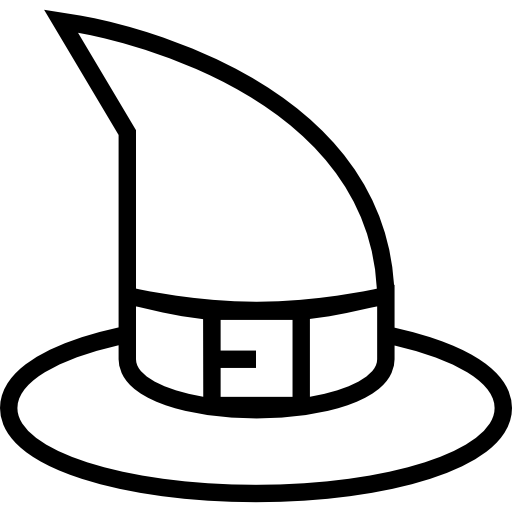 Halloween witch hat outline