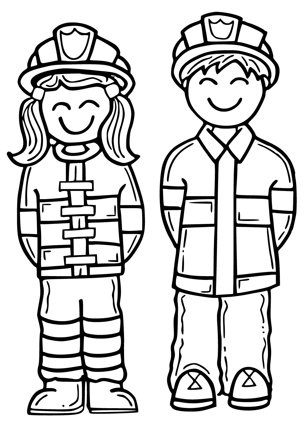 Free printable fire safety characters coloring page sheet and picture for adults and kids girls and boys