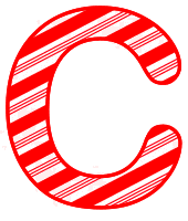 Candy cane font printable stripped christmas lettering â diy projects patterns monograms designs templates