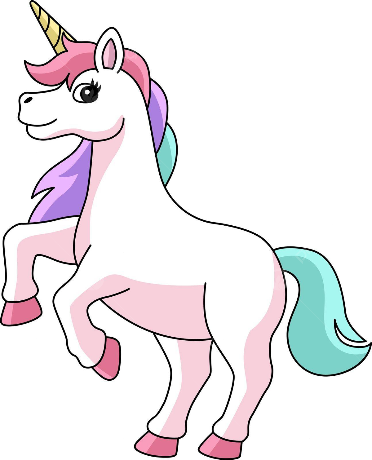 Unicorn in candy land cartoon clipart colorful hand drawn pony vector colorful hand drawn pony png and vector with transparent background for free download